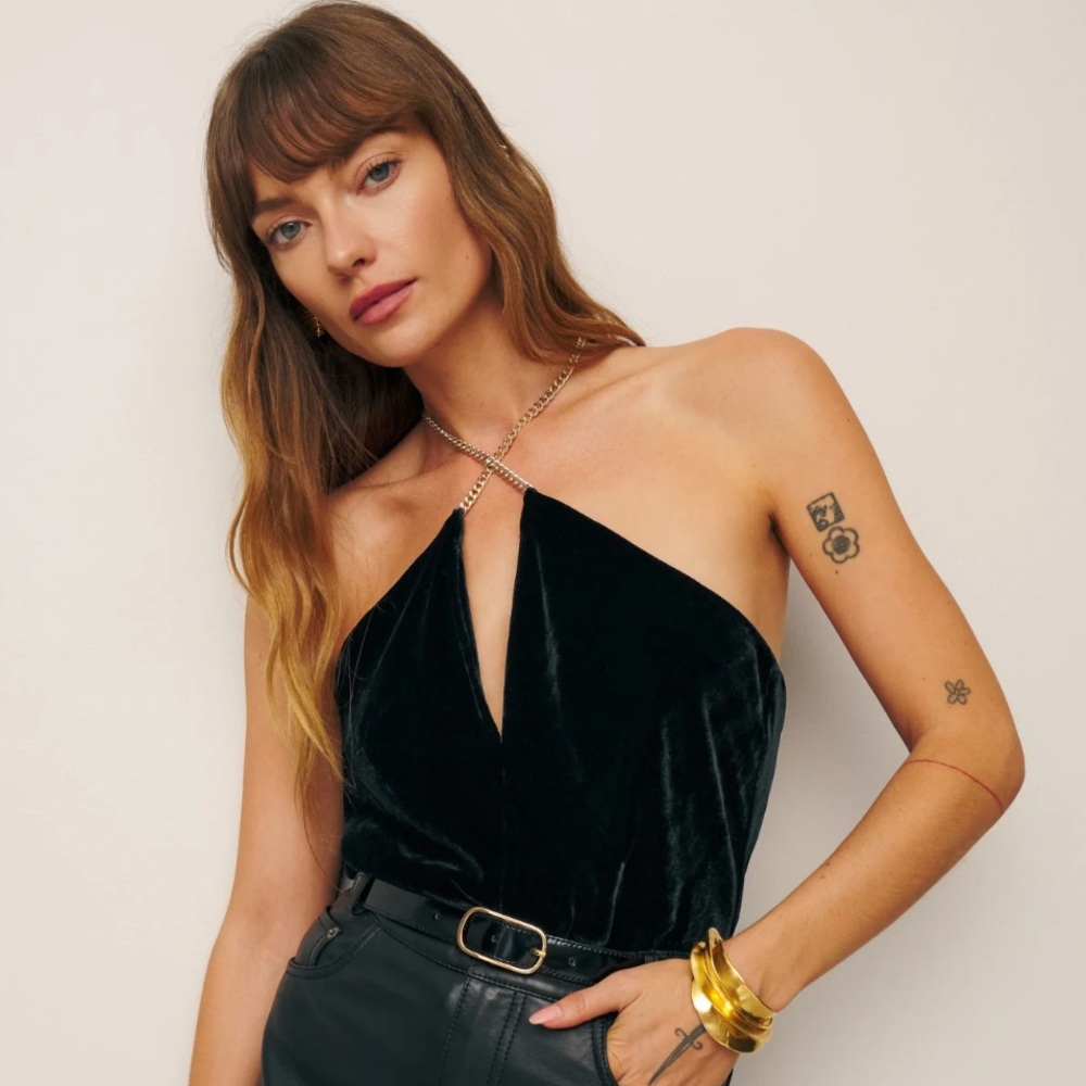 Reformation Violette Velvet Top